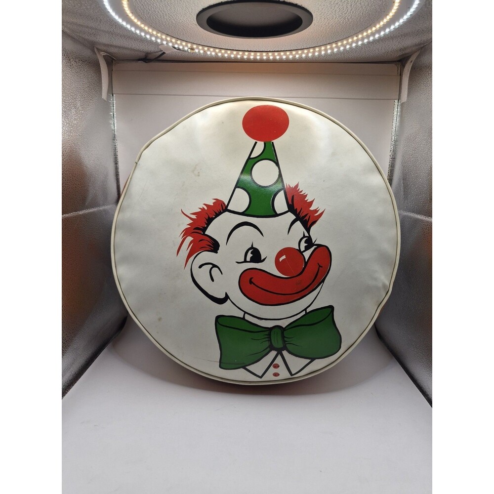 Vintage 1950s Vinyl Clown Happy Clown Seat Cushion Circus Circus Las Vegas MCM